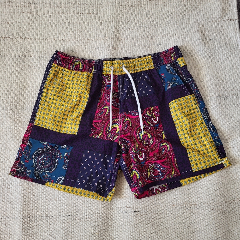 J Crew Mens 6" Stretch Swim Trunk in Print Size Medium